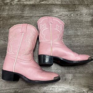 Durango Silver Tip Girls Pink Cowgirl Boots Size 2